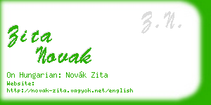 zita novak business card