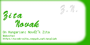 zita novak business card